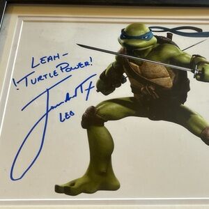 Framed Ninja Turtle Autographed Print Jeremy Howard Leo in frame authenticated
